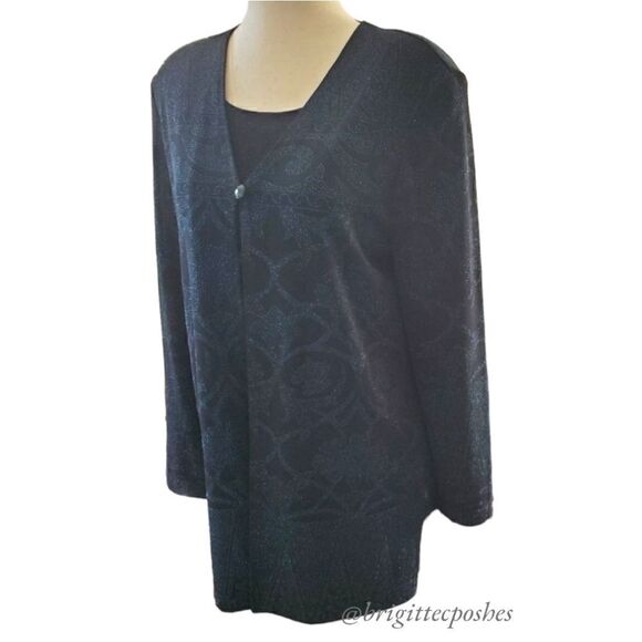 Positive Attitude  Petite 2 pc Set Black/Blue Size 4 - Picture 4 of 14
